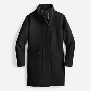 J Crew stadium wool cocoon coat in black - Size 12